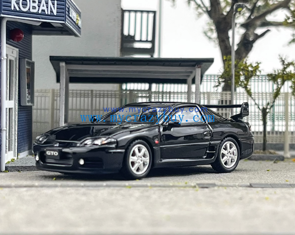 GaChi 1:64 Black 1998 3000GT GTO Hatchback Sports Model Diecast Metal Car New Collection