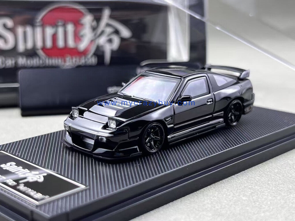 MT 1:64 Black JDM Silvia S13 180SX Spirit Sports Model Diecast Metal Car New Collection