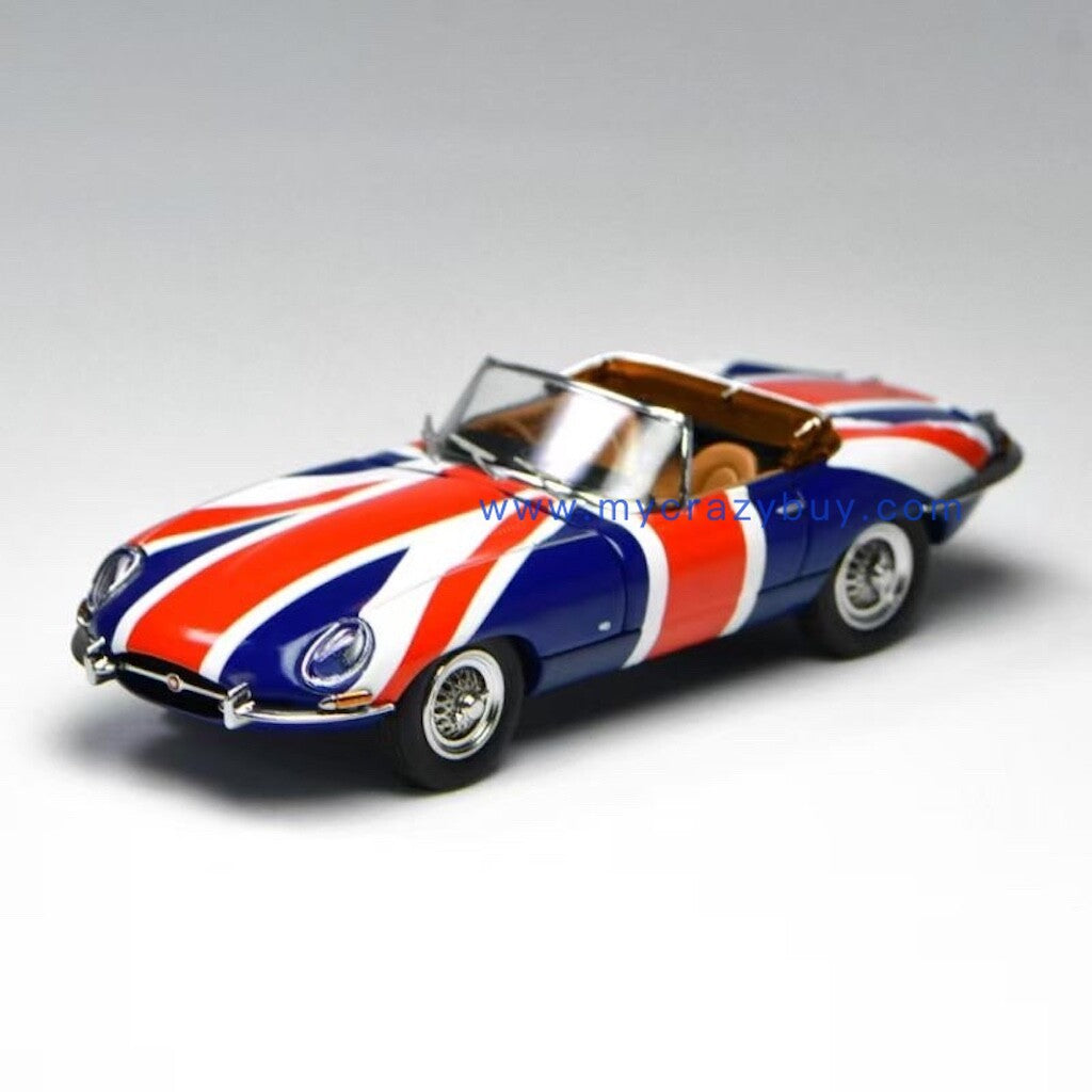 GFCC 1:64 Flag 1961 E-type Convertible Sports Model Diecast Metal Car New Collection