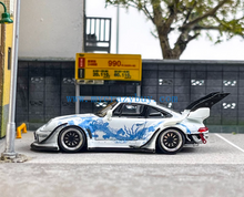 Load image into Gallery viewer, SW 1:64 White 911 RWB 993 Dragon Big Spoiler Sport Model Diecast Metal Car New Collection
