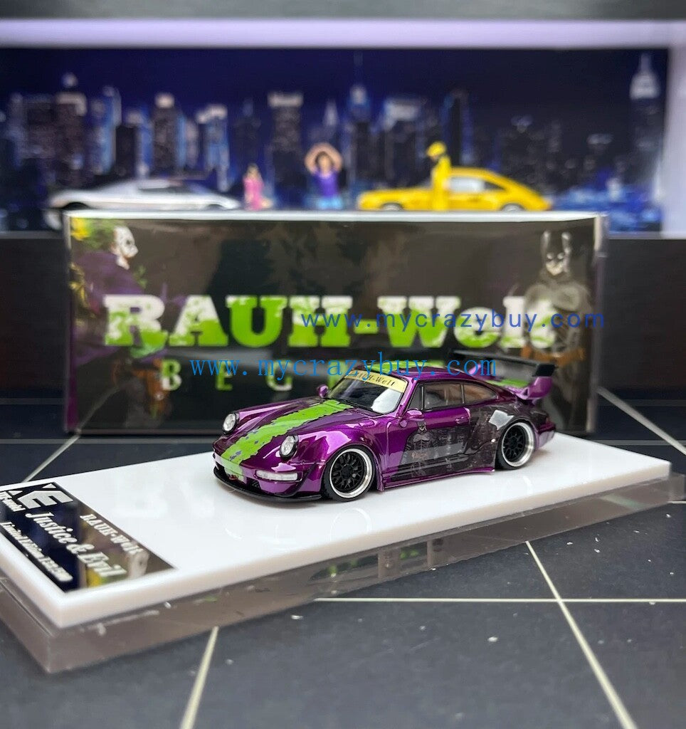XKE 1:64 Purple 911 RWB 993 Classic Sports Model Diecast Metal Car New Collection