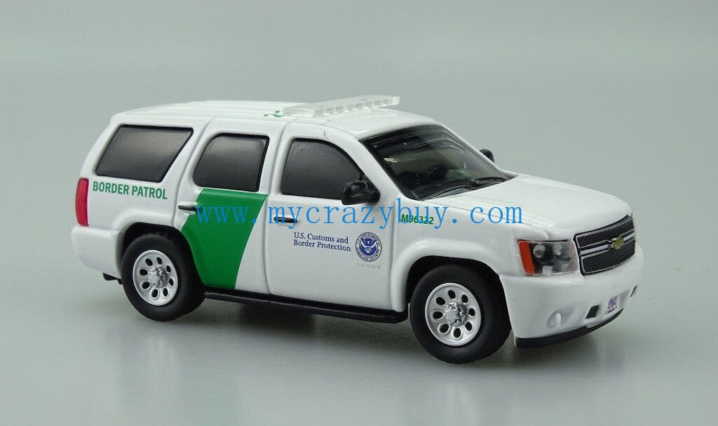 1:64 596Model Tahoe US Custom Border Patrol SUV Model Diecast Metal Car New Collection