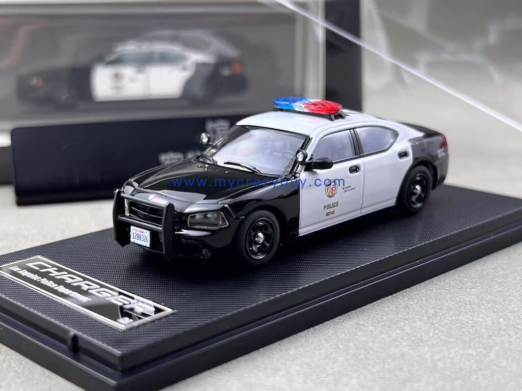 Rollin 1:64 2008 LAPD Charger Police Muscle Model Diecast Metal Car New Collection
