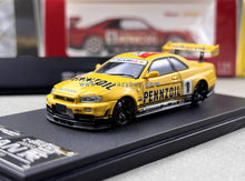 Load image into Gallery viewer, FS 1:64 Yellow JDM Skyline GTR R34 #1 Sports Model Diecast Metal Car New Collection
