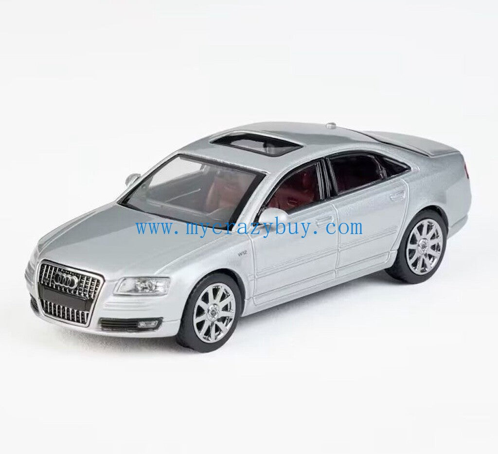 Masdi 1:64 Silver A8 D3 W12 Luxury Sedan Sports Model Diecast Metal Car New Collection