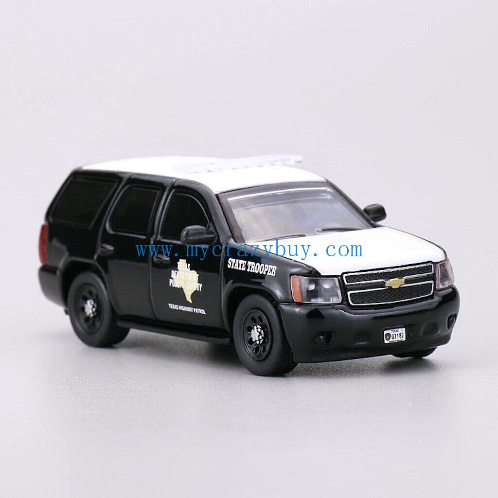 1:64 596 Tahoe Texas Highway Patrol Police Trooper Model Diecast Metal Car New Collection