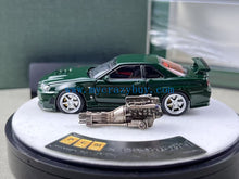 Load image into Gallery viewer, PGM 1:64 Green Skyline GTR R34 Z-Tune Round Sports Model Diecast Metal Car New Collection
