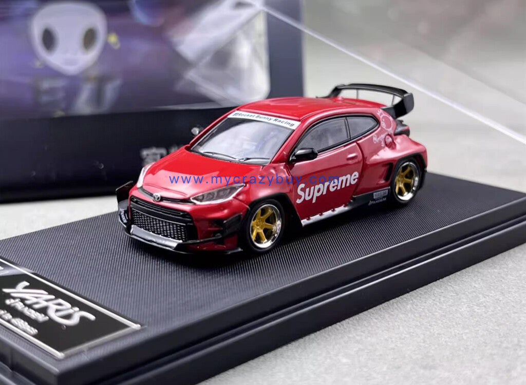 Fuji 1:64 Red Yaris Pandem Rock Bunny Sports Model Diecast Metal Car New Collection