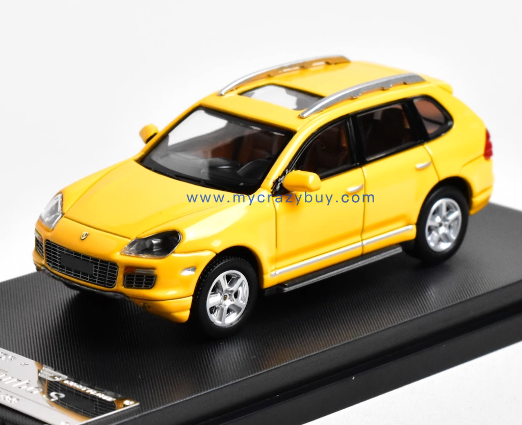 SW 1:64 Yellow Cayenne Turbo S Luxury SUV Sports Model Diecast Metal Car New Collection
