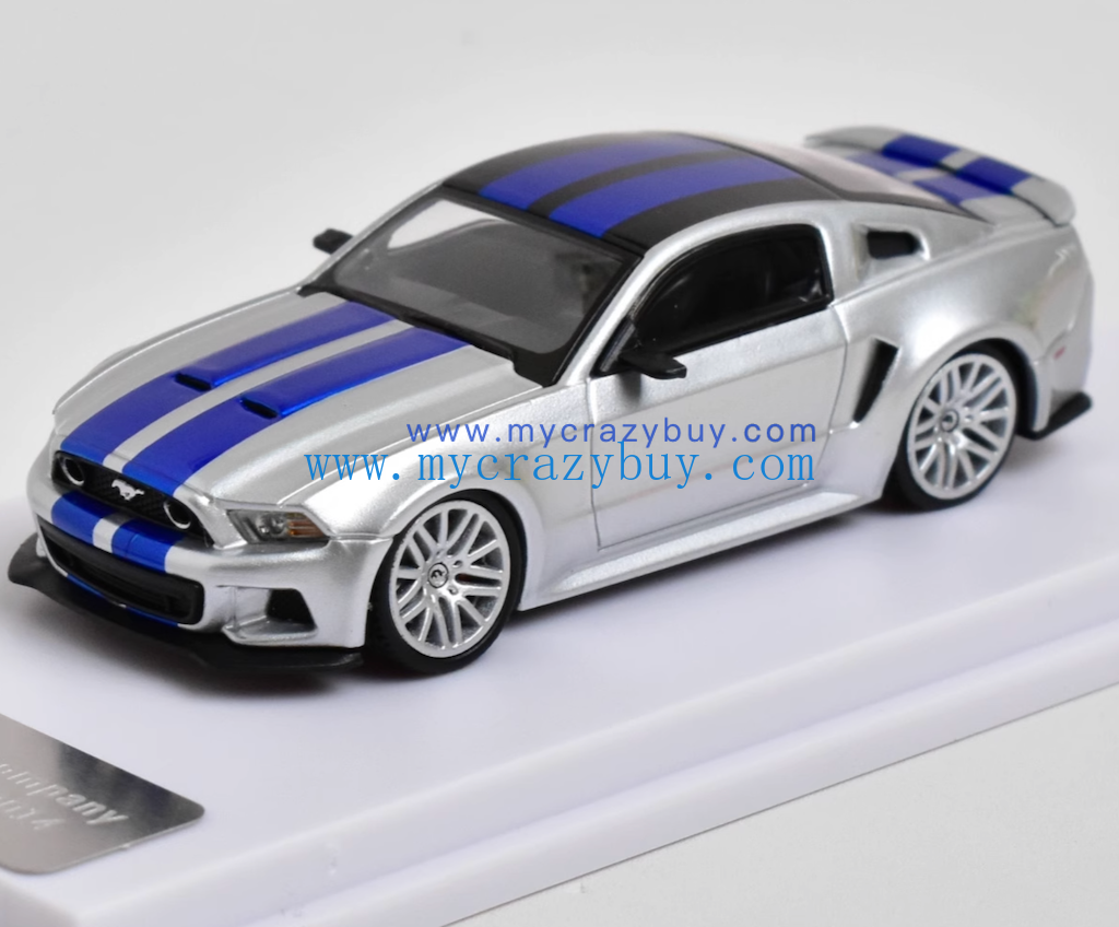DCM 1:64 Silver 2014 Mustang GT Muscle Sports Model Diecast Metal Car New Collection