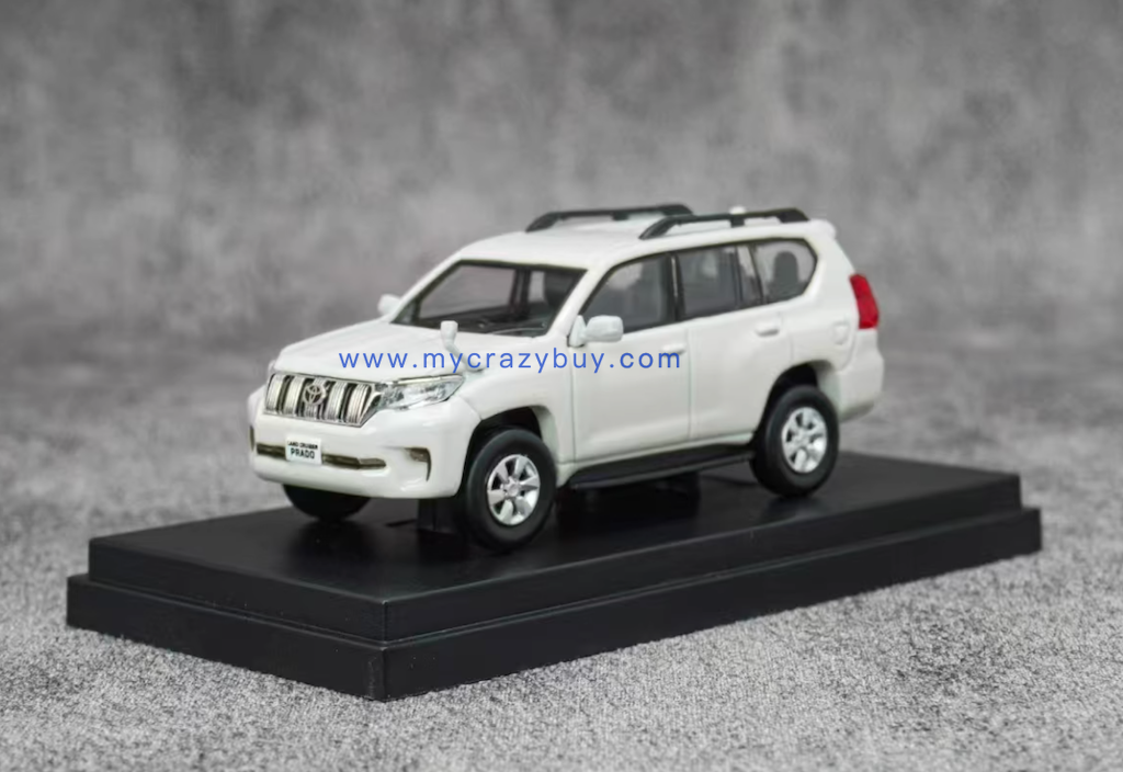 EBBRO 1:64 White Land Cruiser Prado SUV Sports Model Diecast Metal Car New Collection