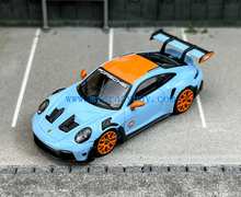 Load image into Gallery viewer, SW 1:64 Blue Gulf 992 GT3 RS Sports Model Diecast Metal Car New Collection
