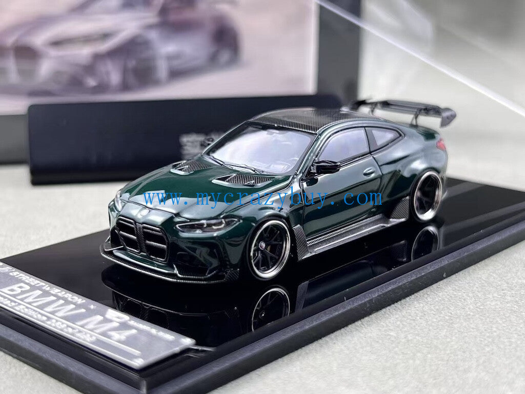 SW 1:64 Green M4 ADRO BODY KIT Coupe Racing Sports Model Diecast Metal Car New Collection