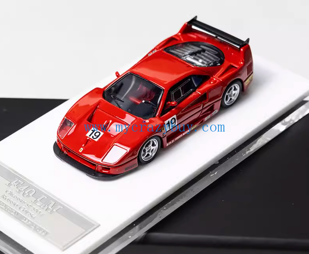 MY64 1:64 Red #19 F40 LM Classic Racing Sports Model Diecast Resin Car New Collection