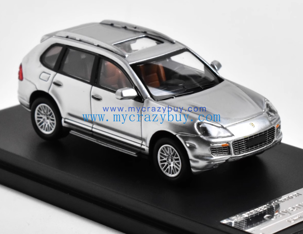 SW 1:64 Silver Cayenne Turbo S Luxury SUV Sports Model Diecast Metal Car New Collection
