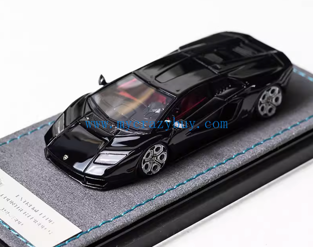 EC 1:64 Black Countach LPI800-4 Sports Model Diecast Resin Car New Collection