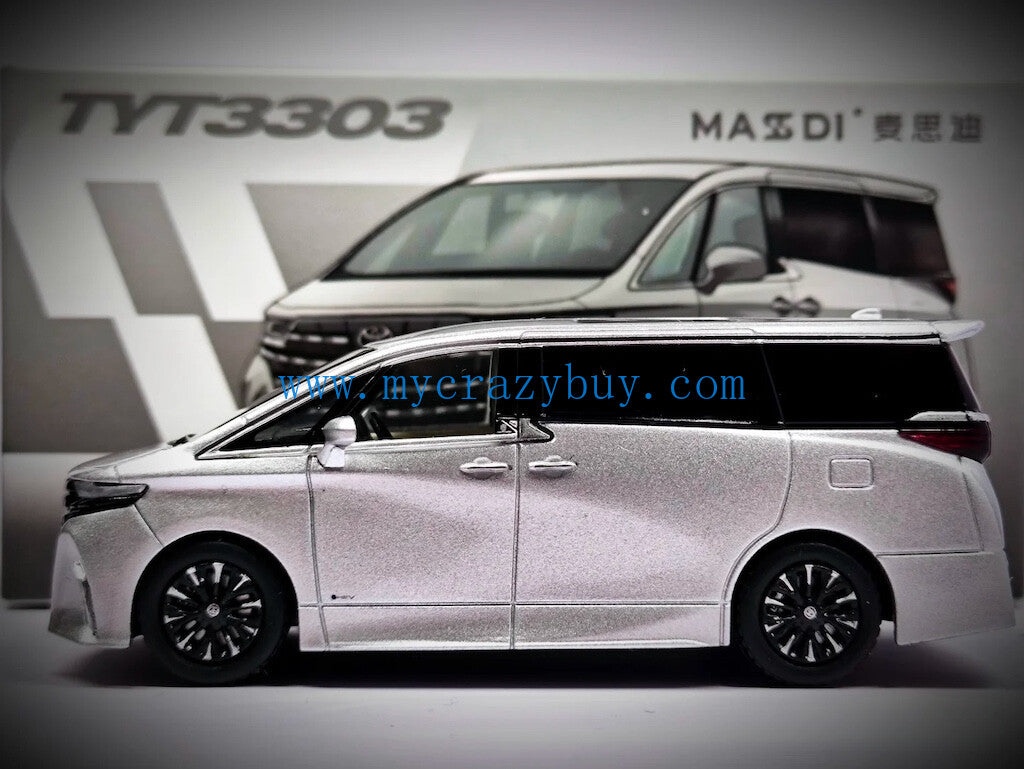 Masdi 1:64 Silver 2023 Alphard Mini Van MPV Sports Model Diecast Metal Car New Collection
