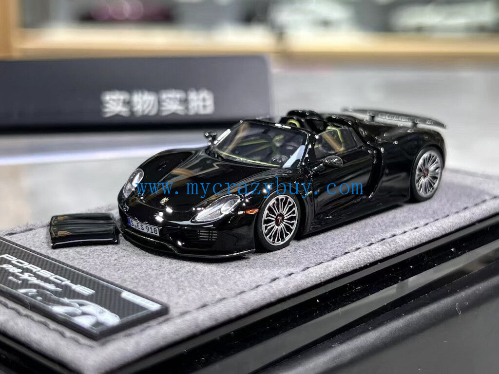 Halo 1:64 Black 918 Spyder Sports Model Diecast Resin Car New Collection