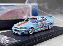 Load image into Gallery viewer, Fuji 1:64 Blue Gulf Skyline GTR R34 Z-Tune Sports Model Diecast Metal Car New Collection
