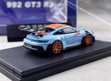 Load image into Gallery viewer, SW 1:64 Blue Gulf 992 GT3 RS Sports Model Diecast Metal Car New Collection
