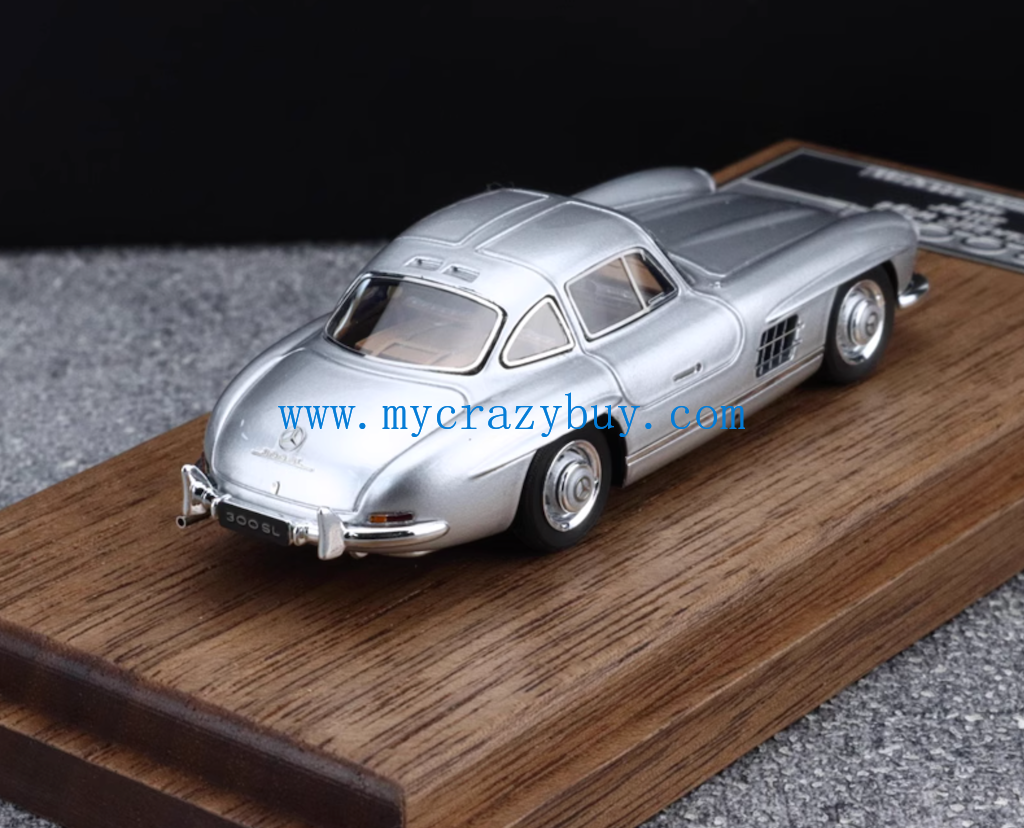 MY64 1:64 Silver 1954 AMG 300SL W198 Classic Sport Model Diecast Resin Car New Collection