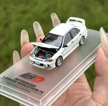 Load image into Gallery viewer, ATS 1:64 APA JDM White Lancer EVO IV 4 Sports Open Model Diecast Metal Car New Collection
