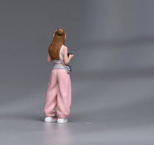 Load image into Gallery viewer, 1:64 Painted Figure Model Miniature Resin Diorama White Top Pink Pants Girl
