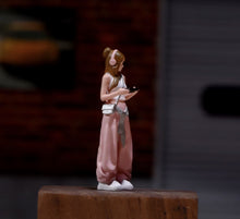 Load image into Gallery viewer, 1:64 Painted Figure Model Miniature Resin Diorama White Top Pink Pants Girl
