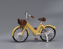 Load image into Gallery viewer, 1:64 Painted Figure Model Miniature Resin Diorama Yellow Vintage Bicycle
