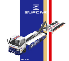Load image into Gallery viewer, Supcar 1:64 Blue White Hino H300 Tow Flatbed Truck Model Diecast Metal Car New Collection
