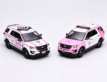 Load image into Gallery viewer, 596 1:64 Pink Explorer Police Cancer Awareness Model Diecast Metal Car Set New Collection
