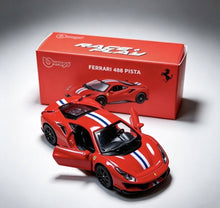 Load image into Gallery viewer, Bburago 1:64 Red 488 Pista Sports Open Model Diecast Metal Car Box New Collection
