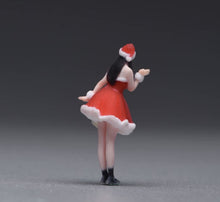Load image into Gallery viewer, 1:64 Painted Figure Model Miniature Resin Diorama Christmas Santa Girl Dress
