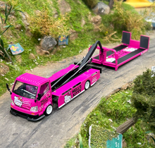 Load image into Gallery viewer, CC 1:64 Pink Hino H300 Custom Tow Flatbed Truck Model Diecast Metal Car New Collection
