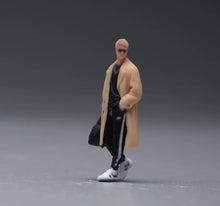 Load image into Gallery viewer, 1:64 Painted Figure Model Miniature Resin Diorama Walking Man Coat Cool Bag
