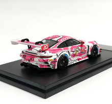 Load image into Gallery viewer, CW 1:64 Pink Dinosaur 911 GT3 Sports Model Diecast Metal Car Box New Collection
