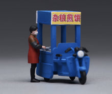 Load image into Gallery viewer, 1:64 Painted Figure Model Miniature Resin Diorama Mobile Vendor Food Cart Set
