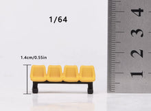 Load image into Gallery viewer, 1:64 Painted Figure Model Miniature Resin Diorama Yellow Long Chair Public Bench

