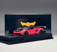 Load image into Gallery viewer, HH 1:43 Pink Aventador Widebody Sports Model Diecast Resin Car Box New Collection
