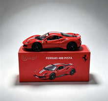 Load image into Gallery viewer, Bburago 1:64 Red 488 Pista Sports Open Model Diecast Metal Car Box New Collection
