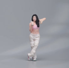 Load image into Gallery viewer, 1:64 Painted Figure Model Miniature Resin Diorama Standing Lady Woman In Pink

