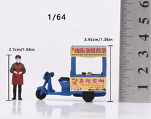 Load image into Gallery viewer, 1:64 Painted Figure Model Miniature Resin Diorama Mobile Vendor Food Cart Set
