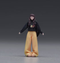 Load image into Gallery viewer, 1:64 Painted Figure Model Miniature Resin Diorama Yellow Pants Girl Bag Woman
