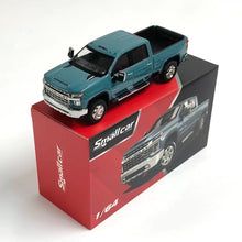 Load image into Gallery viewer, SC 1:64 Blue Silverado Pickup Truck Sports Model Diecast Metal Car Box New Collection
