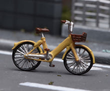 Load image into Gallery viewer, 1:64 Painted Figure Model Miniature Resin Diorama Yellow Vintage Bicycle
