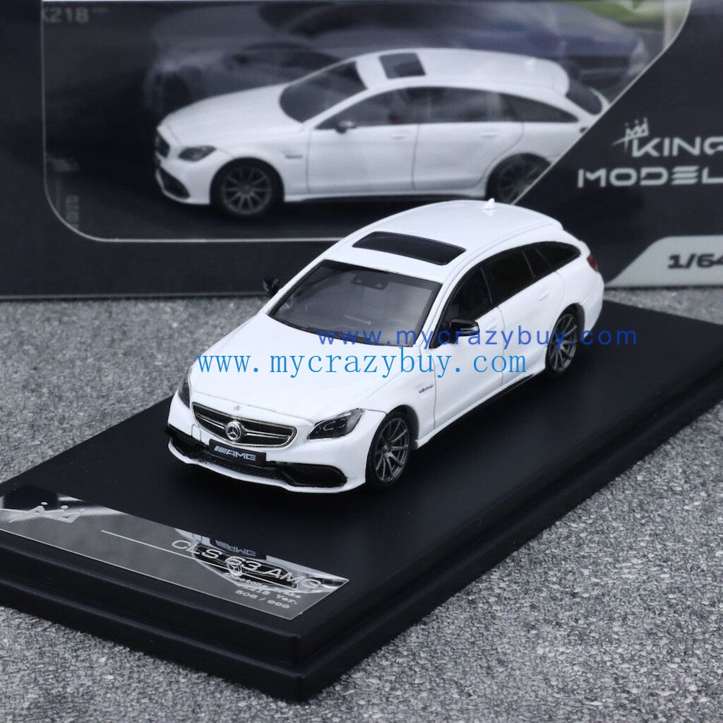King 1:64 White CLS63 Shooting Brake Wagon Sports Model Diecast Metal Car New Collection