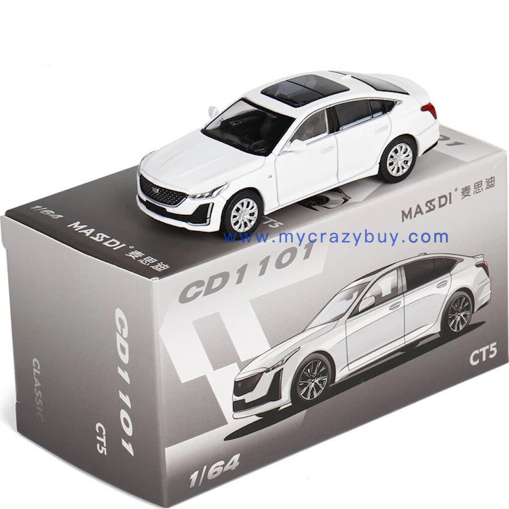 Masdi 1:64 White CT5 Sedan Sports Model Diecast Metal Car New Collection