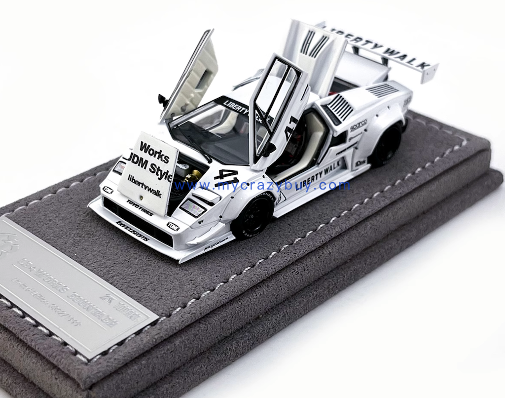 Topart 1:64 White LBWK Countach Racing Sports Model Diecast Metal Car New Collection