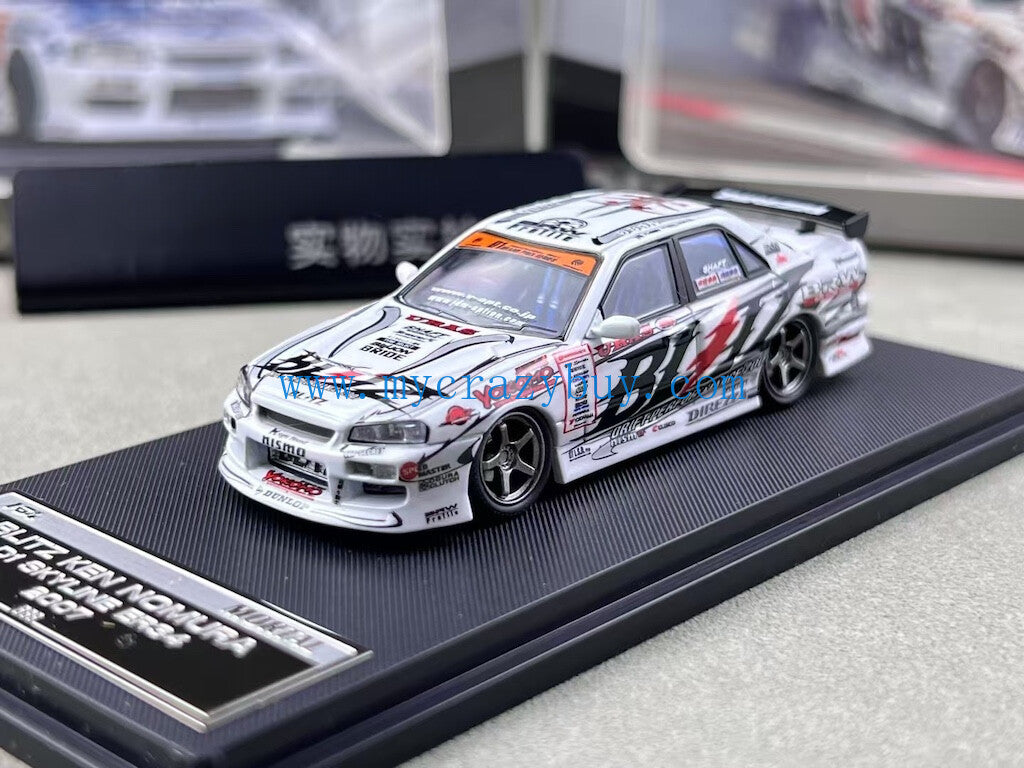 Mortal 1:64 2007 D1 Ken Skyline GTR ER34 Drifting Model Diecast Metal Car New Collection