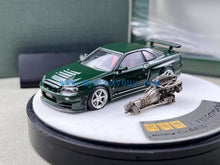 Load image into Gallery viewer, PGM 1:64 Green Skyline GTR R34 Z-Tune Round Sports Model Diecast Metal Car New Collection
